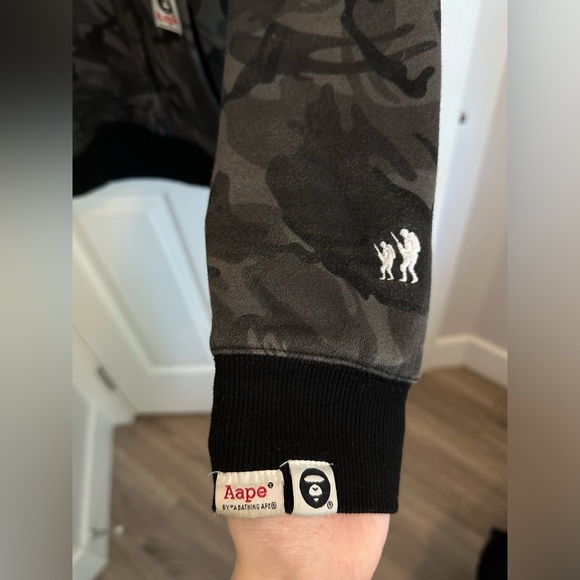 A Bathing Ape AAPE Zipped Hoodie in Grey Camouflage Color - Picture 5 of 8